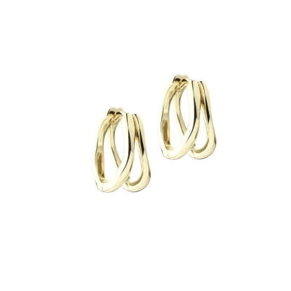 Billede af Aqua Dulce Sunella Simple Hoop Medium øreringe forgyldt sølv