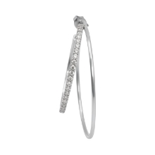 Billede af Jane Kønig Double Olympia Hoop With Stones ørering stål (1 stk.) - Right