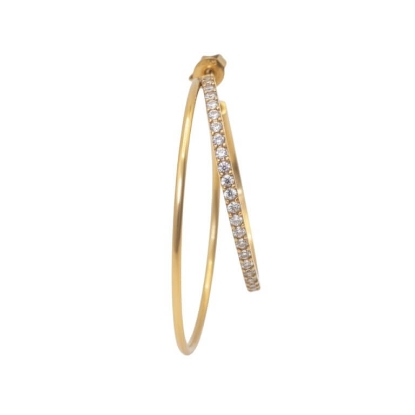 Billede af Jane Kønig Double Olympia Hoop With Stones ørering forgyldt stål (1 stk.) 