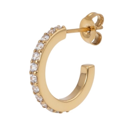 Billede af Jane Kønig Olympia Hoop 10 With Stones ørering forgyldt stål (1 stk.) 