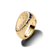 Billede af Pandora Stenindfattet Oval Hvælvet Signet ring forgyldt metalblanding m. cz (str. 60)