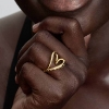 Billede af Pandora Organisk Formet Stenindfattet Hjerte ring forgyldt metalblanding m. cz (str. 48-60)