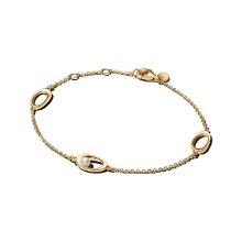 Billede af Pandora Organisk formet Oval & Behandlet Ferskvandskulturperle armbånd forgyldt metalblanding (16 cm)