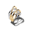 Billede af Pandora To-tonet Sammenflettede Bånd ring sølv/metalblanding (str. 48-60)