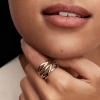 Billede af Pandora To-tonet Sammenflettede Bånd ring sølv/metalblanding (str. 48-60)