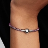 Billede af Pandora Box Chain armbånd med Lilla Snor sølv (18 cm)