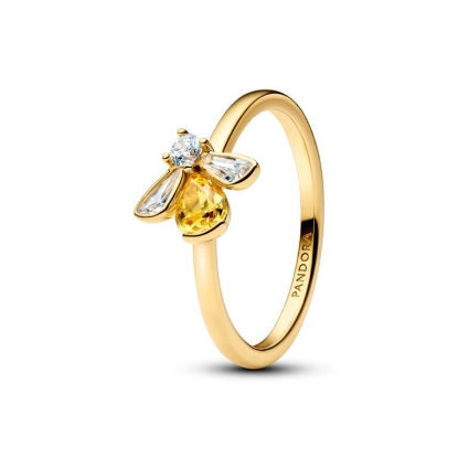 Billede af Pandora Honningbi ring forgyldt metalblanding m. cz (str. 48-60)