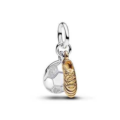 Billede af Pandora Fodboldstøvle charm sølv + forgyldt metalblanding