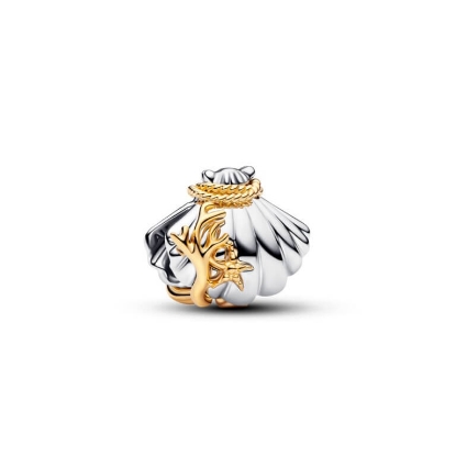 Billede af Pandora Disney Princess Ariel Muslingeskal charm sølv/metalblanding m. lab-grown diamant (0,012 ct.)