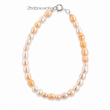 Billede af Belladi "Ella Orange" armbånd sølv m. fvp (18 + 3 cm)