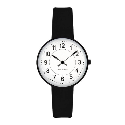Billede af Arne Jacobsen ur - Station - hvid 30mm
