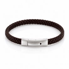 Billede af Gentleman's "Logan" armbånd brun læder (21 cm)