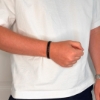 Billede af Gentleman's "Nathan" armbånd sort læder (19,5-23 cm)
