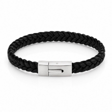 Billede af Gentleman's "Nathan" armbånd sort læder (23 cm)