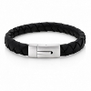 Billede af Gentleman's "Felix" armbånd sort læder (19,5-23 cm)