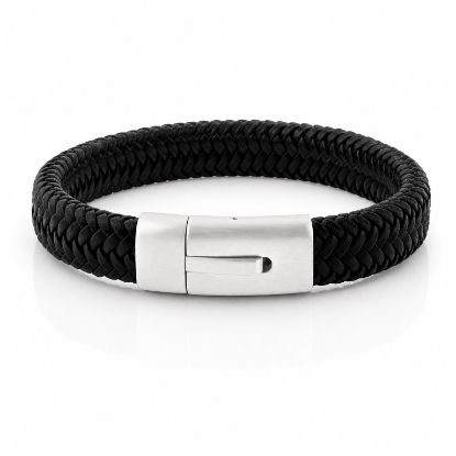 Billede af Gentleman's "Pablo" armbånd sort læder (19,5-23 cm)