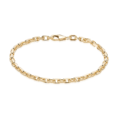 Billede af BNH Armbånd anker facet sølv forgyldt t 1,0/br 2,5 mm 18,5cm