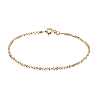 Billede af BNH Armbånd anker rund sølv forgyldt t 0,50/br 1,8mm 18,5cm