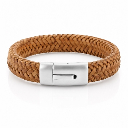 Billede af Gentleman's "Charles" armbånd brun læder (19,5-23 cm)