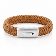 Billede af Gentleman's "Charles" armbånd brun læder (21 cm)