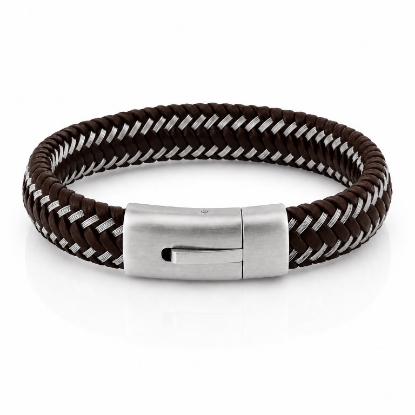 Billede af Gentleman's "George" armbånd brun læder (19,5-23 cm)