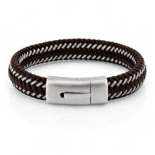 Billede af Gentleman's "George" armbånd brun læder (23 cm)