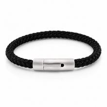 Billede af Gentleman's "Asher" armbånd sort nylon (19,5 cm)