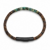 Billede af Gentleman's "Vincent" armbånd stål m. ægte sten (18-21 cm)