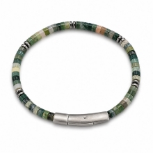 Billede af Gentleman's "Daniel" armbånd stål m. ægte sten (21 cm)