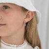 Billede af NOA Kids børnecreoler hjerter sølv m. blå emalje