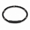 Billede af Gentleman's "Xavier" armbånd stål m. ægte sten (18-21 cm)