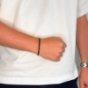 Billede af Gentleman's "Isaac" armbånd stål m. ægte sten (18-21 cm)