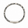 Billede af Gentleman's "Connor" armbånd stål m. ægte sten (18-21 cm)