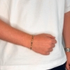 Billede af Gentleman's "Matthew" armbånd stål m. ægte sten (18-21 cm)