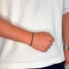 Billede af Gentleman's "Samuel" armbånd stål m. ægte sten (18-21 cm)