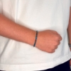 Billede af Gentleman's "Ethan" armbånd stål m. ægte sten (18-21 cm)