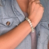 Billede af Belladi "Estelle Green" armbånd forgyldt sølv m. grøn kvarts (18+3 cm)