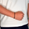 Billede af Gentleman's "Omar" armbånd stål m. ægte sten (18-21 cm)