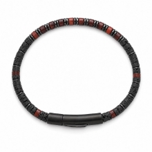 Billede af Gentleman's "Omar" armbånd stål m. ægte sten (18 cm)