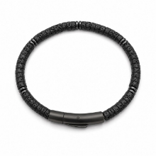 Billede af Gentleman's "Lance" armbånd stål m. ægte sten (19,5 cm)