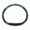 Billede af Gentleman's "Mason" armbånd stål m. ægte sten (18-21 cm)