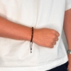 Billede af Gentleman's "Rafael" armbånd stål m. ægte sten (21-25 cm)