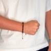 Billede af Gentleman's "Andrew" armbånd stål m. ægte sten (21-25 cm)