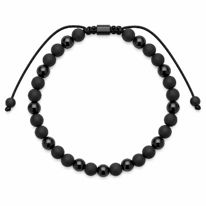 Billede af Gentleman's "Pedro" armbånd stål m. ægte sten (21-25 cm)