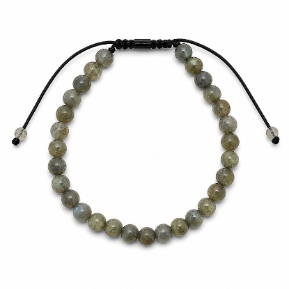 Billede af Gentleman's "Julius" armbånd stål m. ægte sten (21-25 cm)