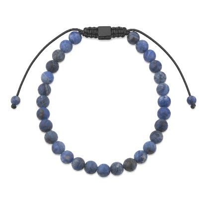 Billede af Gentleman's "Gabriel" armbånd stål m. ægte sten (21-25 cm)
