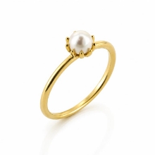 Billede af Belladi "Alisa" ring forgyldt sølv m. ferskvandsperle (str. 54)