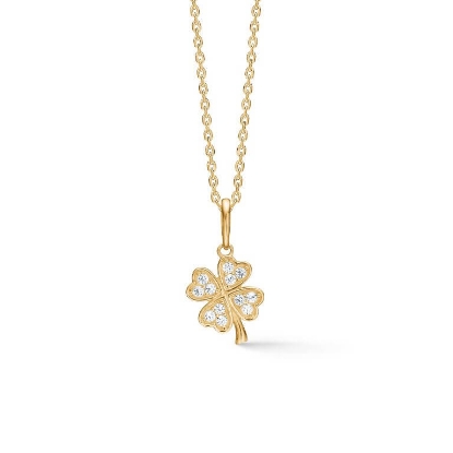 Billede af Mads Z "Clover CZ" vedhæng 8 kt. guld m. cz (eksl. kæde)