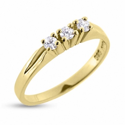 Billede af Ring m. syn stene 3*2½ mm 8 kt