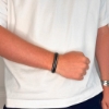 Billede af Gentleman's "Victor" armbånd sort læder (19,5-23 cm)